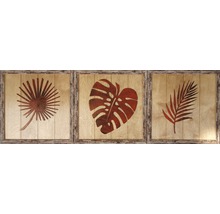 Trojdielny nástenný obraz s rastlinnými motívmi