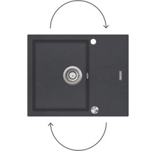 Granitový drez CONCEPT Cubis 62x50 cm tmavosivý DG05C45DG