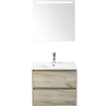 Umývadlo so skrinkou, umývadlom, batériou a zrkadlom s osvetlením