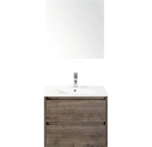 Kombinácia umývadla so zrkadlom, batériou a dvoma zásuvkami