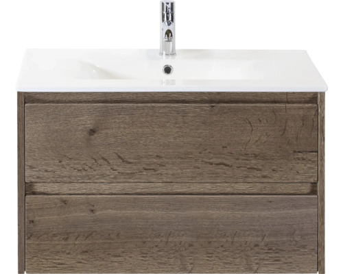 Skrinka pod umývadlo s dvomi zásuvkami a umývadlom na dosku