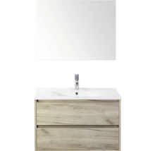 Skrinka s umývadlom, zrkadlom a dvoma zásuvkami