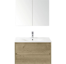 Skrinka pod umývadlo so zrkadlom a dvoma zásuvkami