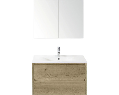 Skrinka pod umývadlo so zrkadlom a dvoma zásuvkami