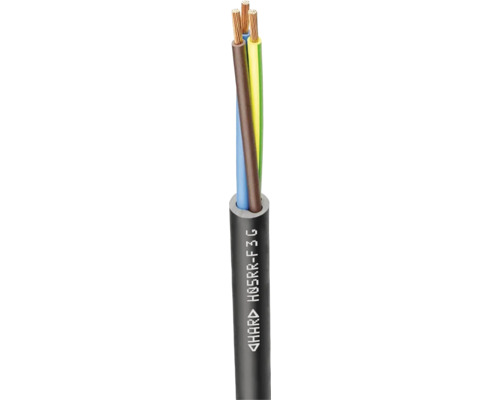 Silový kábel H05RR-F 3x2,5mm (CGSG) 10 m čierny Elektrický kábel s viacerými žilami a čiernym plášťom