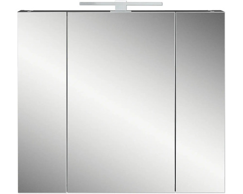 Zrkadlová skrinka s tromi dvierkami a osvetlením