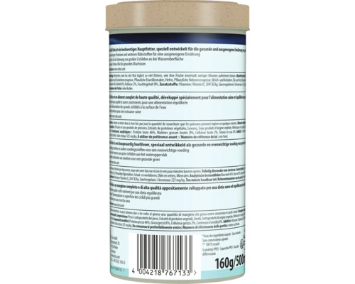 Štítok dózy s krmivom pre ryby od spoločnosti Tetra