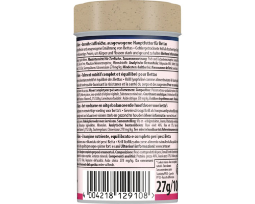 Tetra Betta krmivo pre okrasné ryby, 27 gramov