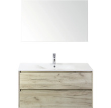 Skrinka pod umývadlo so zrkadlom a dvomi zásuvkami