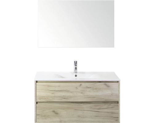 Skrinka pod umývadlo so zrkadlom a dvomi zásuvkami