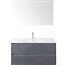 Súprava kúpeľňového nábytku s umývadlovou skrinkou, umývadlom a zrkadlom