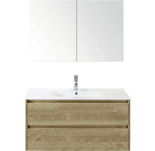 Umývadlová zostava so zrkadlovou skrinkou a dvoma zásuvkami