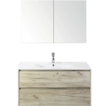 Umývadlo s umývadlovou skrinkou, zrkadlom a batériou