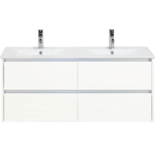 Skrinka pod umývadlo s dvoma umývadlami a štyrmi zásuvkami