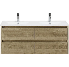 Skrinka pod umývadlo s dvomi umývadlami a štyrmi zásuvkami