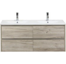 Skrinka pod umývadlo s dvomi umývadlami a štyrmi zásuvkami