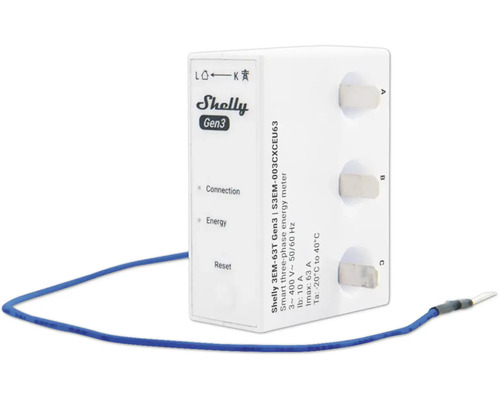 Měřič Shelly 3EM-63T Gen3 3-fázový měřič spotřeby energie Shelly trojfázový elektromer Gen3