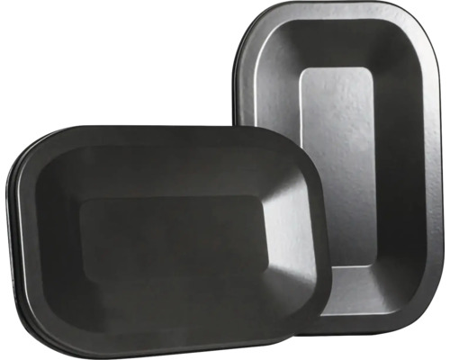 Dva čierne, obdĺžnikové plastové kvetináče