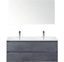 Umývadlová skrinka so zrkadlom, umývadlom na dosku a batériami do kúpeľne