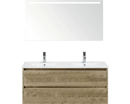 Súprava kúpeľňového nábytku s umývadlovou skrinkou, umývadlom a zrkadlom