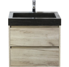 Skrinka pod umývadlo so zásuvkami a tmavým umývadlom na dosku