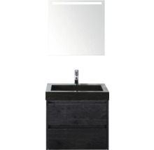 Umývadlo so skrinkou a zrkadlom s osvetlením do kúpeľne