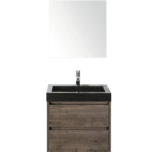 Kombinácia umývadla so zrkadlom, umývadlom, batériou a spodnou skrinkou s dvoma zásuvkami