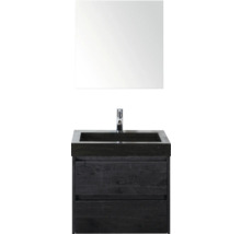 Skrinka pod umývadlo s dvomi zásuvkami, umývadlo na dosku a zrkadlo