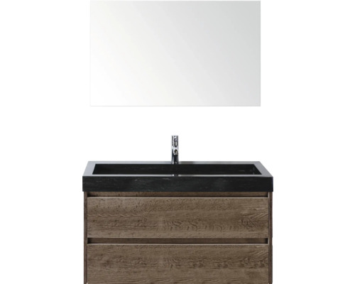 Kombinácia umývadla so zrkadlom, umývadlom, batériou a spodnou skrinkou