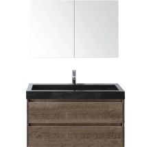 Kombinácia umývadla s umývadlom, batériou a zrkadlovou skrinkou