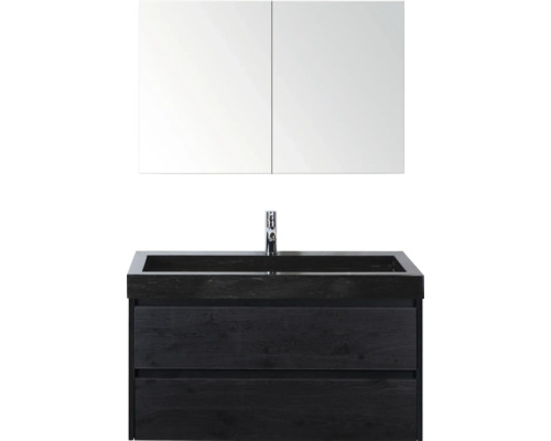 Kombinácia umývadla so zrkadlovou skrinkou do kúpeľne