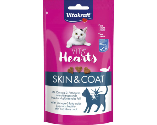 Vitakraft Vita Hearts Skin and Coat krmivo pre mačky vo vrecku