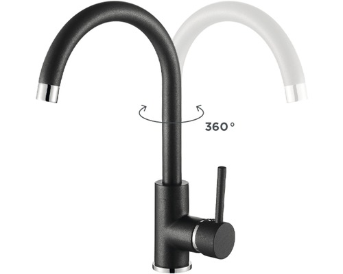 Otočná kuchynská batéria s polomerom 360 stupňov