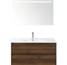 Umývadlo so skrinkou, umývadlom a zrkadlom s osvetlením