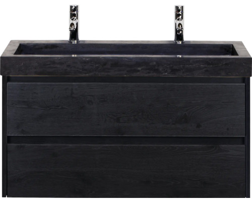 Skrinka pod umývadlo s dvomi zásuvkami a zapusteným umývadlom