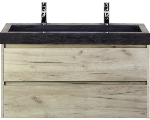 Skrinka pod umývadlo s dvomi zásuvkami a umývadlom