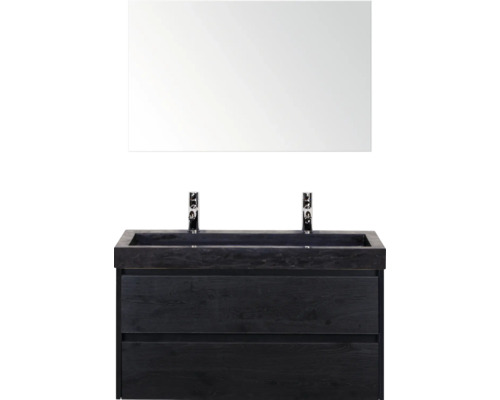 Umývadlová zostava so zrkadlom, spodnou skrinkou, umývadlom a batériami