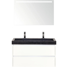 Umyvadlová zostava s umývadlovou skrinkou, umývadlom a zrkadlom