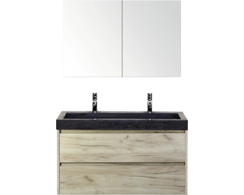 Umývadlová zostava s umývadlom, spodnou skrinkou a zrkadlovou skrinkou