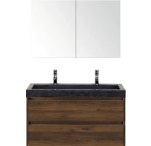 Súprava kúpeľňového nábytku s umývadlovou skrinkou, umývadlom a zrkadlovou skrinkou