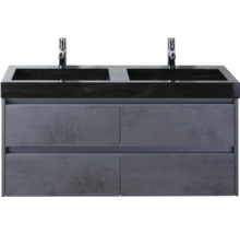 Skrinka pod umývadlo s dvomi umývadlami a štyrmi zásuvkami