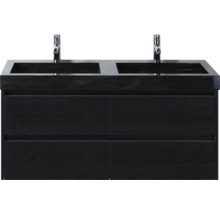 Skrinka pod umývadlo s dvoma umývadlami a štyrmi zásuvkami