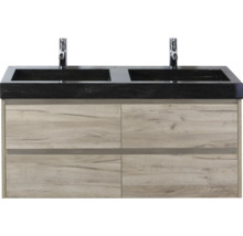 Skrinka pod umývadlo s dvojitým umývadlom a štyrmi zásuvkami