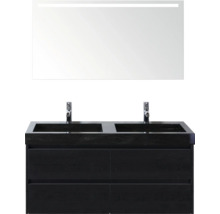 Kúpeľňový set s dvojitým umývadlom, spodnou skrinkou a zrkadlom s osvetlením