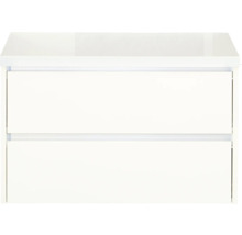 Biela skrinka pod umývadlo s dvoma zásuvkami