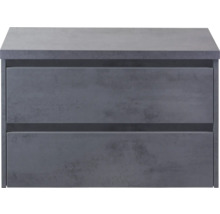 Sivá skrinka pod umývadlo s dvomi zásuvkami