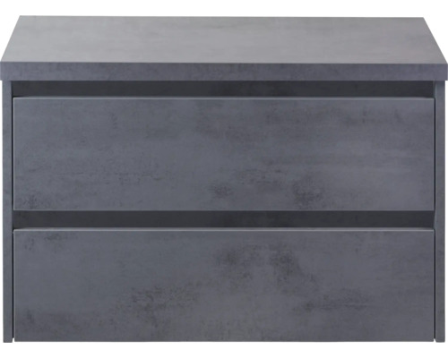 Sivá skrinka pod umývadlo s dvomi zásuvkami