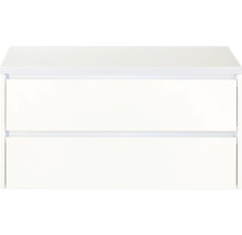 Biela skrinka pod umývadlo s dvomi zásuvkami