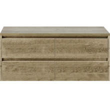 Komoda so štyrmi zásuvkami v drevenom dizajne