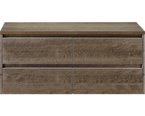 Komoda so štyrmi zásuvkami vo vzhľade dreva